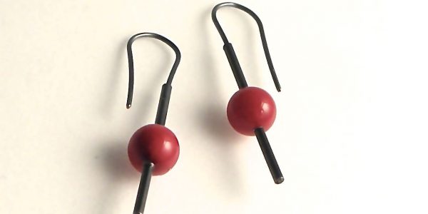 702 - Single Round Coral Earrings