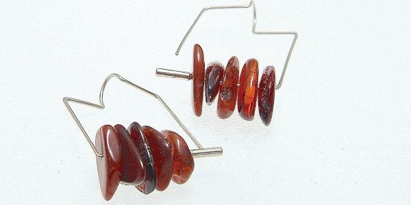 762 - Free Form Amber Earrings