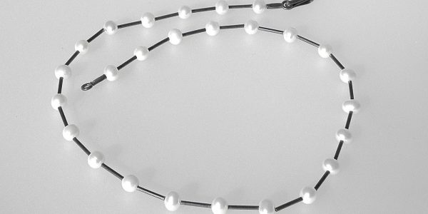 793 - Single Pearl Necklace Oxidized
