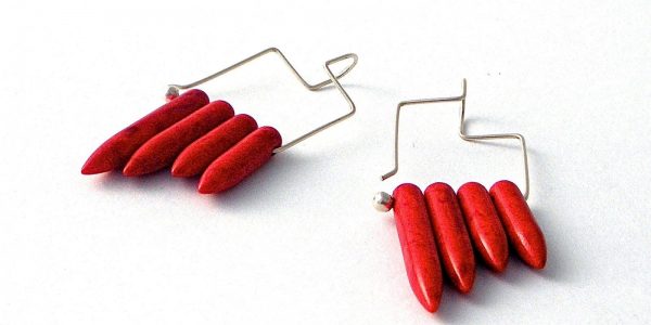 842 - Red Magnesite Earrings