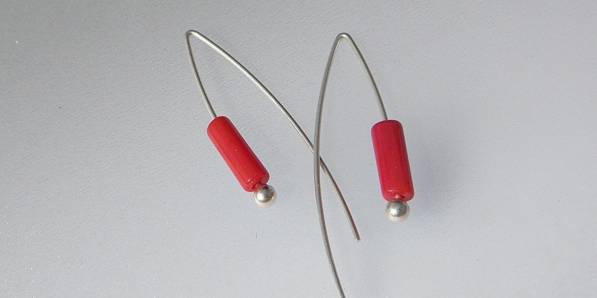 884 - Long Coral Earrings