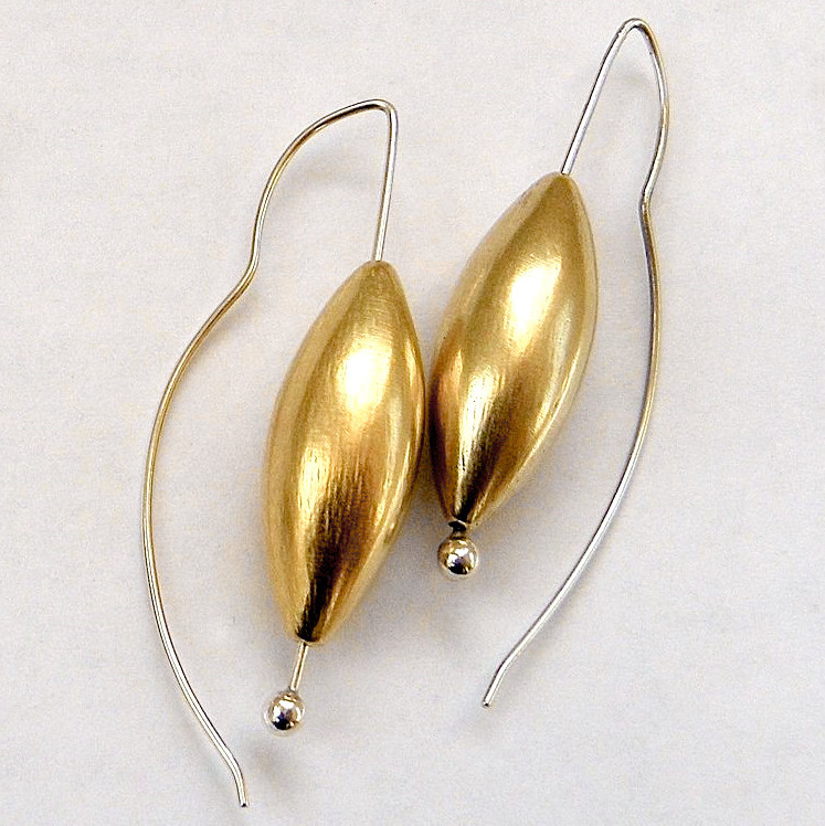 947 large cone 24K gold vermeil drop earrings