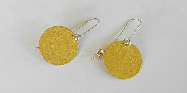 957 gold plated round earrings
